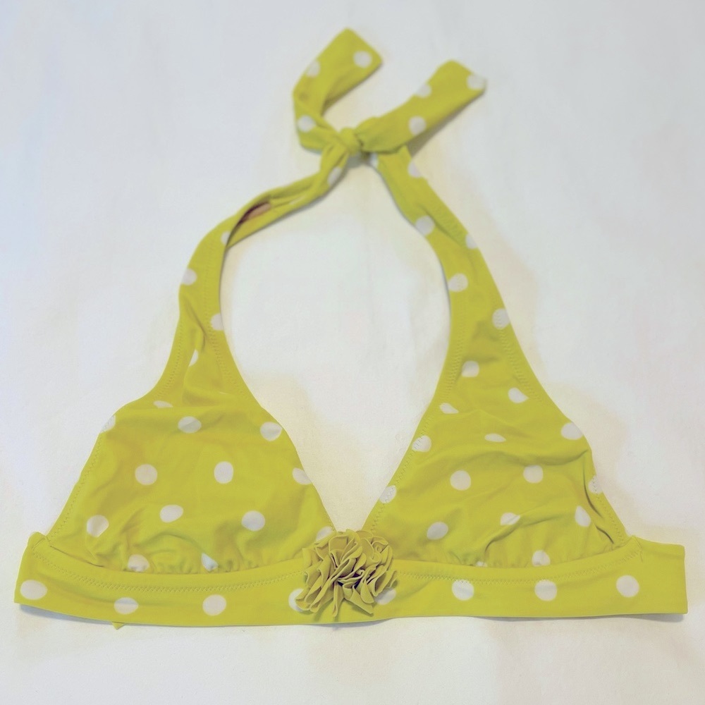 J. Crew Yellow Polka Dot Bikini Top